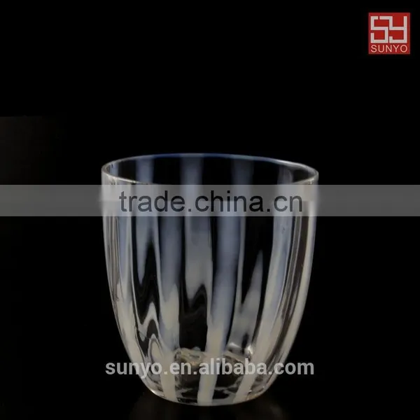 NEW PRODUCT!Mouth Blown Whisky Glass With White Porcelain Decoration photo-5