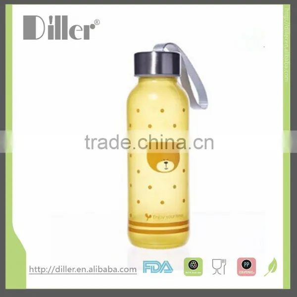 Eco Friendly Beautiful Frosted Cola Beverage Subzero Glass Water Bottle With Cap photo-3
