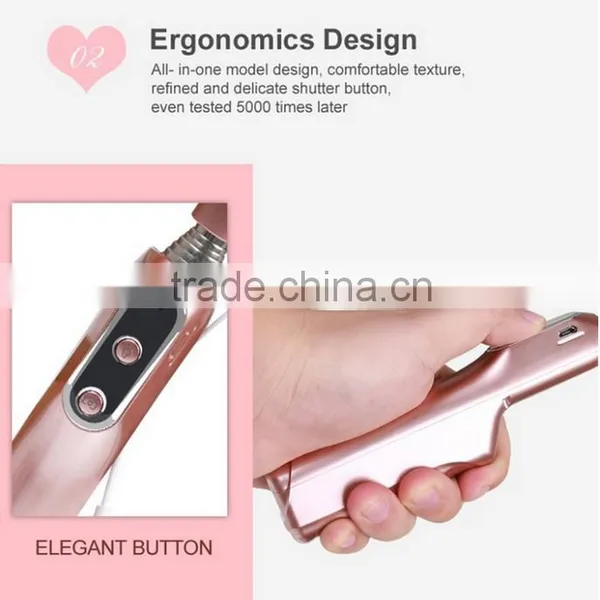 2016 New Design Power Bank Mini Monopod Selfie Stick With Flash Light and Mirror photo-5