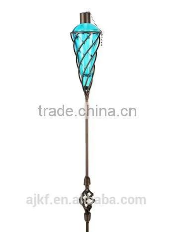 Metal and Glass Citronella Oil Lamp ,garden Torch,Tiki Torch