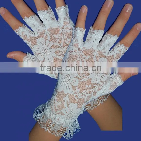 Fingerless Lace Streth Gloves Wedding Bridal Glove LG-04 photo-2
