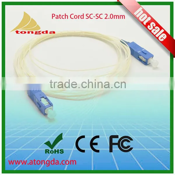Optic Jumper Cord 1M 3M SC SC UPC Simplex Patch Cord 2.0mm PVC Factory Supply photo-2