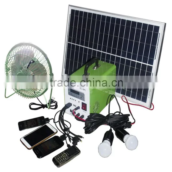 Price Portable Home Mini Project 10W Poly Panel 7ah 12V Solar Led Kit Solar Home Mini Project With FM, MP3 photo-2