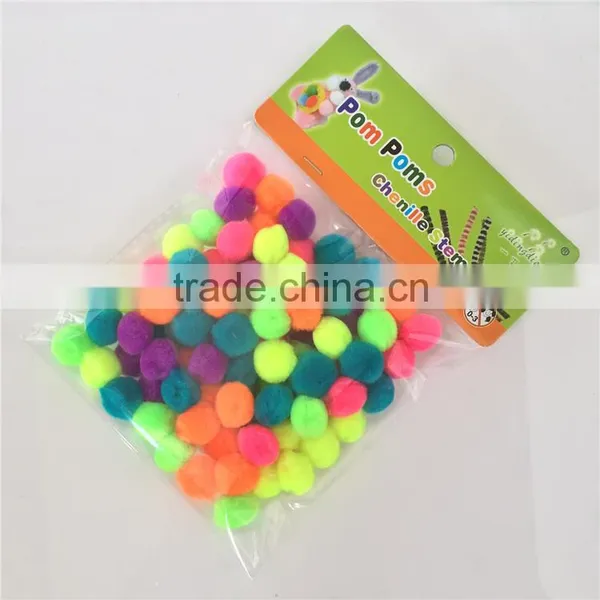 Factory Supply DIY Crafts Acrylic Fluorescent Pompoms Toys for Kids or Wedding Party Decoration photo-2