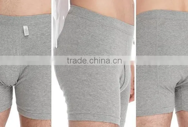 Custom Mens Cheap Plain Gray Cotton Boxer Brief photo-5