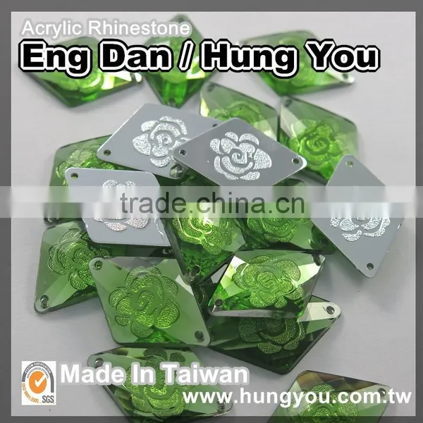 Unique Designs Transparent Flat Back Embossed Sew on Acrylic Rhinestone photo-5