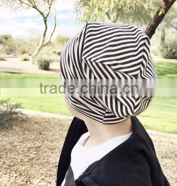(CA303#Grey&striped)baby Crochet Beanie Cotton Grey and Striped Caps for Children photo-5