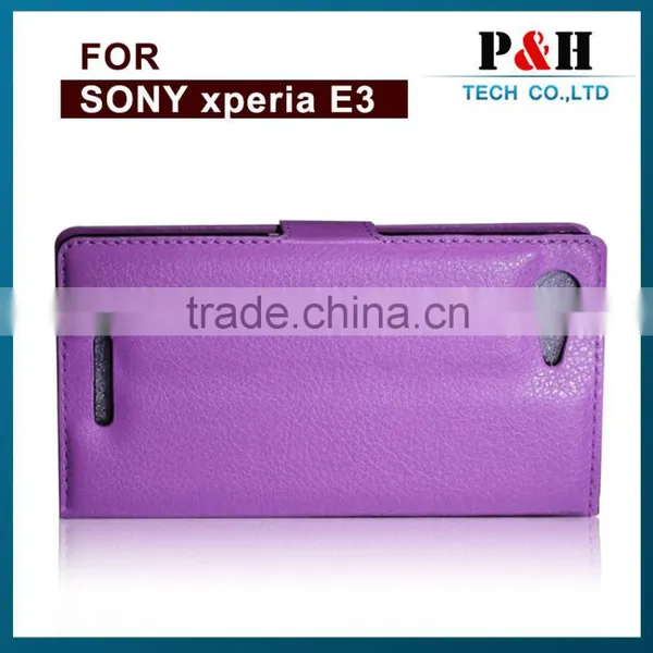 PU Leather Wallet Card Holder Case Mobile Phone Cover Bag Pouch Skin Flip Cover for Sony Xperia E3 photo-4