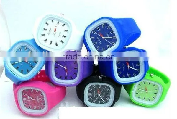 NEW HOT SELLING Square Jelly Quartz Wrist Bracelet Sports Unisex Silicone LED Watch 12colors Choose