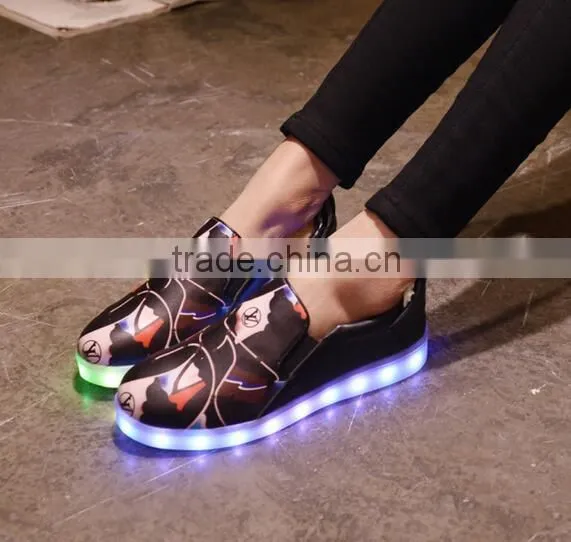 High Top LED Shoes Flashing Sneakers,Lightning Sneaker Canvas Sneaker photo-2