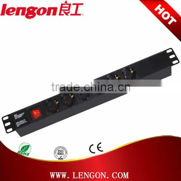 6ways Outlet German Type PDU With Switch