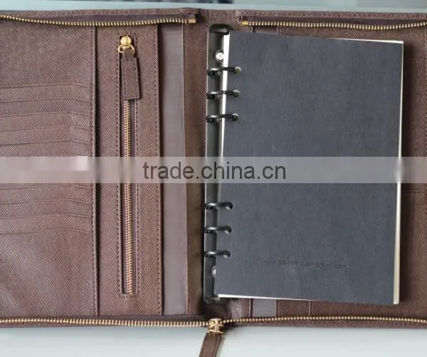 Custom Handmade pu Leather Portfolio With Zipper photo-2