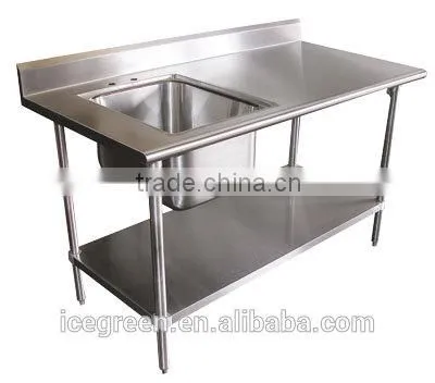 2-Tier Stainless Steel Table With Sink photo-2