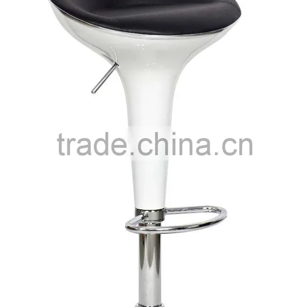 Bright White Color Plastic Bar Stool With Cushion photo-2