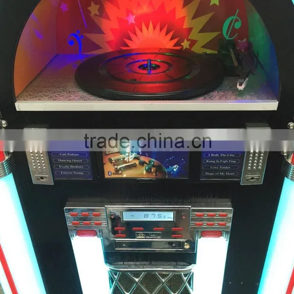 Full Size Classic 7-Color Changing LED Vinyl Jukebox for Pinball / Billard Game Room photo-4