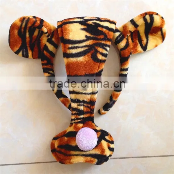 Halloween Costume Animal Ear Headband Set With Bow Tie and Animal Tail photo-3