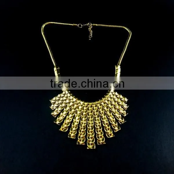 18inch Retro Antique Gold Chic Engraved Vintage Metal Collar Chunky Choker Statement Necklace,fashion Jewelry 6350173 photo-2