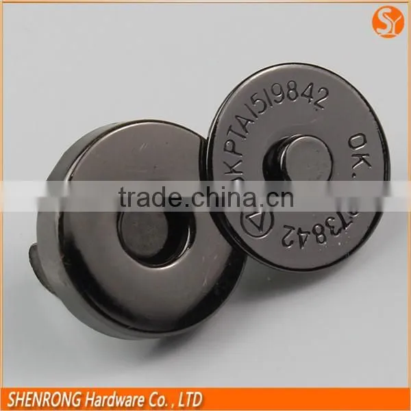 18mm Brushed Bronze Bag Snap Magnetic Snap Button in Brass and Iron Material photo-5
