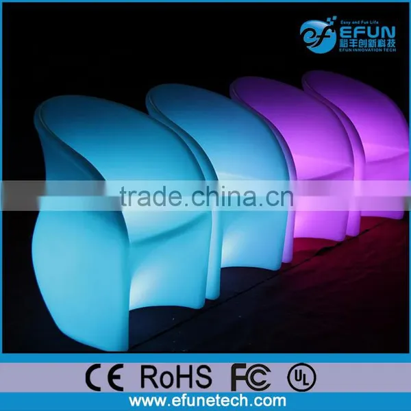 Rgb Color Changing Remote Control Light Glowing Sofa Chair,plastic Illuminated Round Apple Shape Bar Sofa photo-3