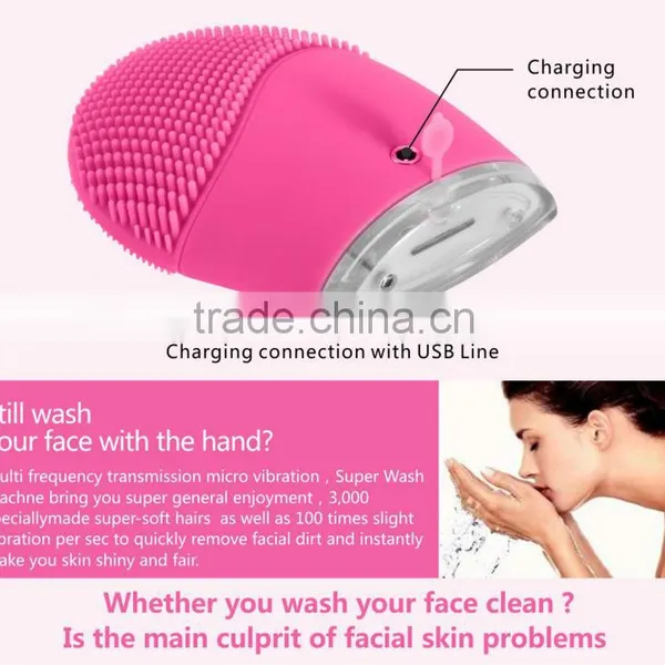 Waterproof Vibration Facial Silicone Cleansing Brush photo-4