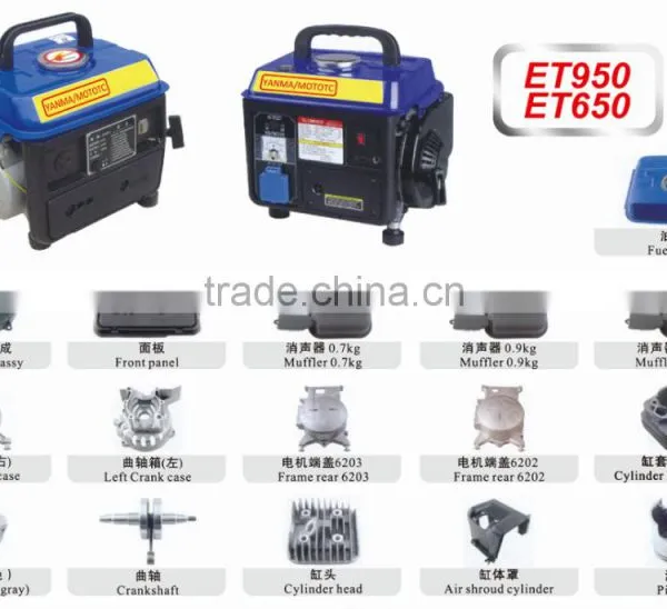 Spare Parts 650w Et950 Et650 Small Portable Gasoline Generator