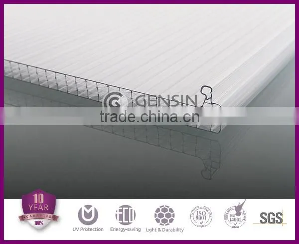 Haining Gensin U-lock Multiwall Polycarbonate Hollow Sheet Building Material photo-3