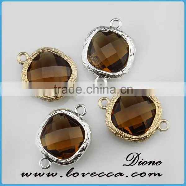 Various Color Glass Stone Pendant Brass Pendant Jewelry photo-4