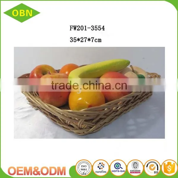 Cheap Woven Decorative Tray Wicker Fruit Basket photo-2