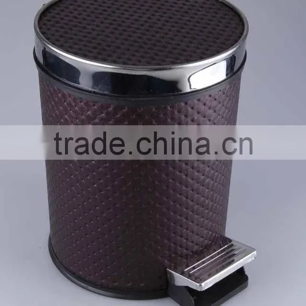Printed Plastic Trash Can Stainless Steel Pedal Rubbish Bin Household Garbage Can photo-2