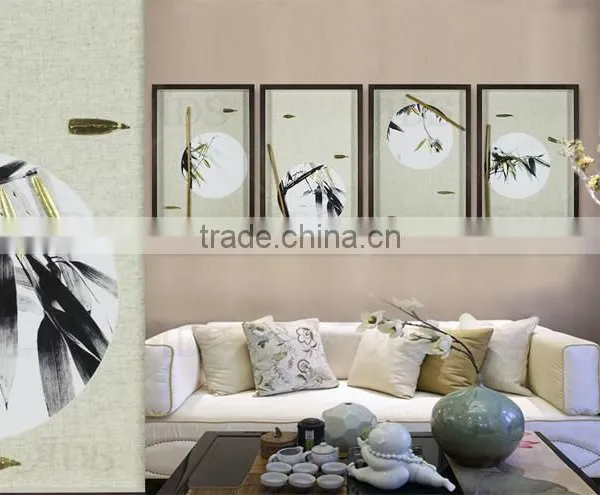 Framed Handmade Gold Ledf Bamboo Home Goods Wall Art photo-5