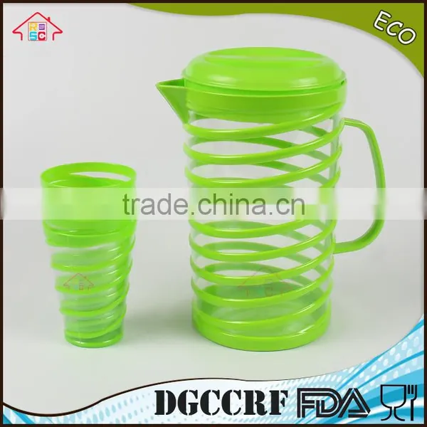 NBRSC Kitchen Home 4 Pcs Plastic Drinking Water Cups With Teapot photo-4