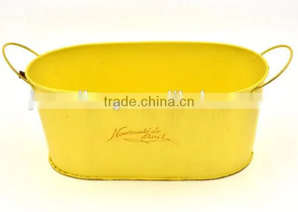 2016 Oval Metal Plant Pots Wholesale Galvanized Metal Planters Flower Pots photo-2