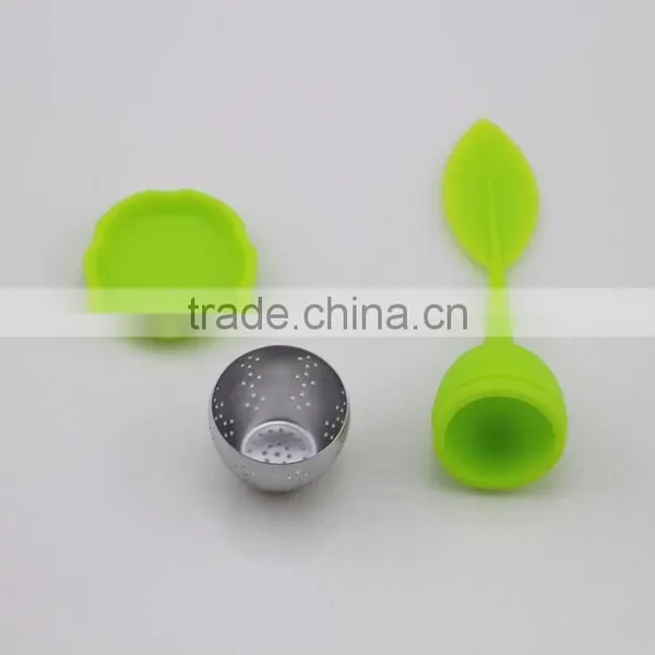 Colorful Leaf Shape Silicone Tea Infuser With Stainless Steel photo-5