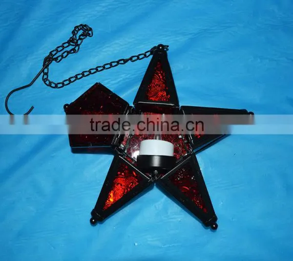 Star Glass Tea Light Candle Holder Rustick Hanging Lighting Lantern Wedding Birthday Party Decoration photo-2