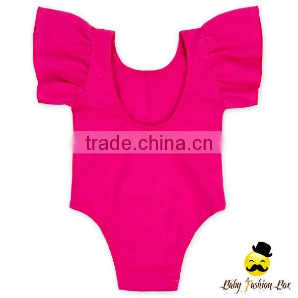 Summer Plain White Kids Flutter Sleeve Ruffle Design Infant Soft Cotton Baby Girl One Piece Blank Bodysuit Jumpsuit Petti Romper photo-2