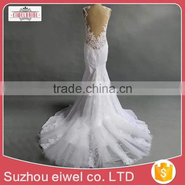 Backless White Chiffon Wedding Dress for Bride photo-2