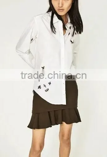 Runwaylover EY2386B New Design 2017 Ladies Fashion Embroidery Blouse photo-2