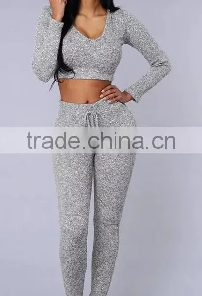 Runwaylover EY2354B Ladies 2017 Sport Suits , Sexy Crop Top And Pants photo-3
