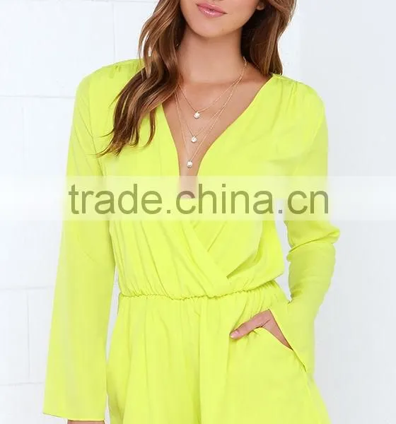 2015 Hot Selling Cute Lady Long Sleeve Mooning Women Playsuit photo-2