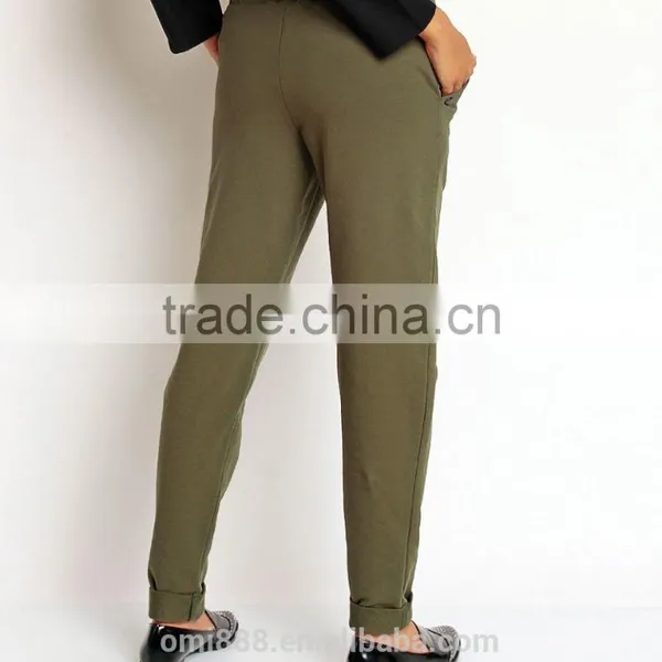 Wholesale Factory Fashion Women Khaki Straight Leg Pants photo-2