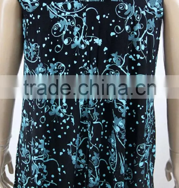 Modern Style Latest Chiffon Tops Mature Ladies Sample Blouse With Flower Print photo-2