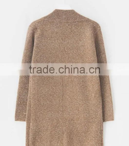 Women Open Front no Button Winter Pocket Long Cardigan Sweater Wool Coat With Low Prices photo-2