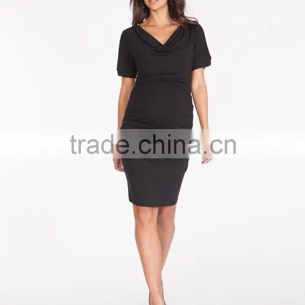 Hot Sale Wholesale Bodycon Black Keyhole Sleeve Women's Pregnant Dress photo-2