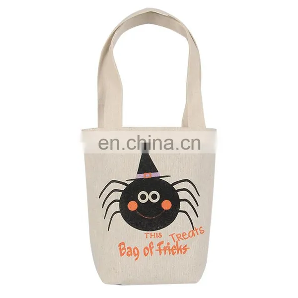 Promotion Small Size Handbag Natural Organic Cotton Tote Bag Hallowmas Fancy Gift Bag