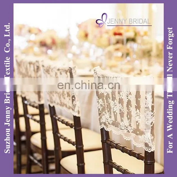 C183F Cheap Sweet Decoration White Lace Chair Sashes photo-2
