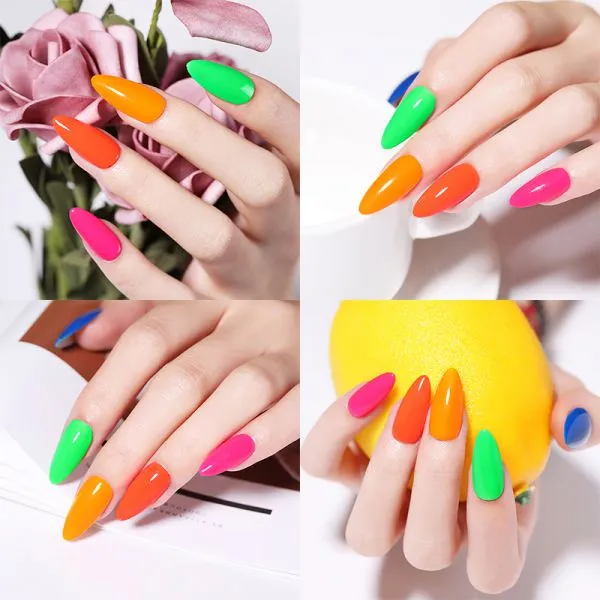 Queen Shining Colorful Acrylic Nail Dip Powder Nail Holographic Glitter Powder Glow in Dark for Dipping Nails photo-2