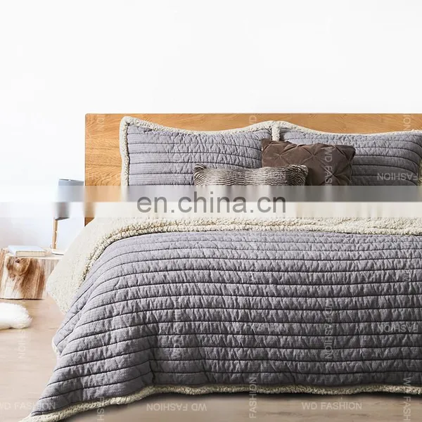 Sherpa Polyester Blended Embroidery Bedding Sets Quilt Cover Set photo-3