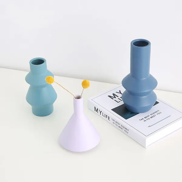 Ins Style Blue Ceramic Vase Christmas Table Setting Dining Room Decor photo-2