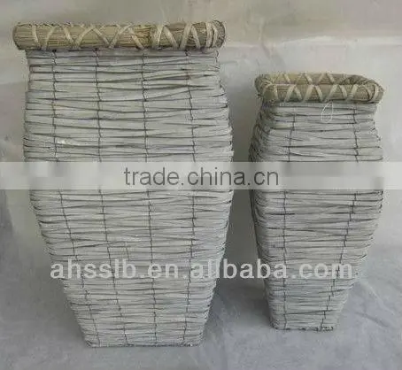 2014 Grey Woven Willow Garden Decoration Flowerpots photo-4