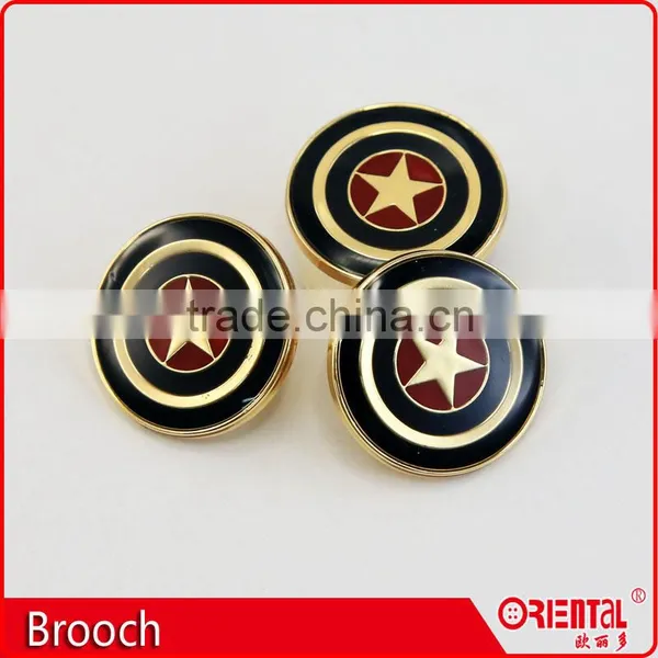 Fashion Round Star Enamel Metal Badge Brooch Pin for Men photo-2